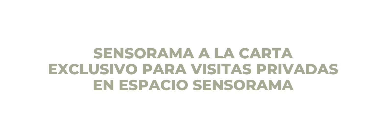 SENSORAMA A LA CARTA EXCLUSIVO PARA VISITAS PRIVADAS EN ESPACIO SENSORAMA